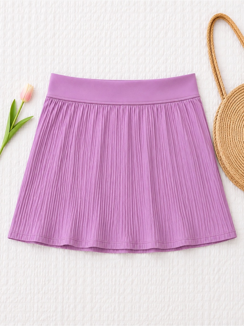 90 Degree By Reflex Pleated A-Line Skirt in Lavender